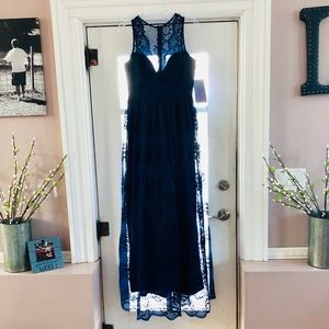Navy blue lace dress. Size Large 14-16. Never worn